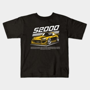 JDM Yellow S 2000 Touge Kids T-Shirt